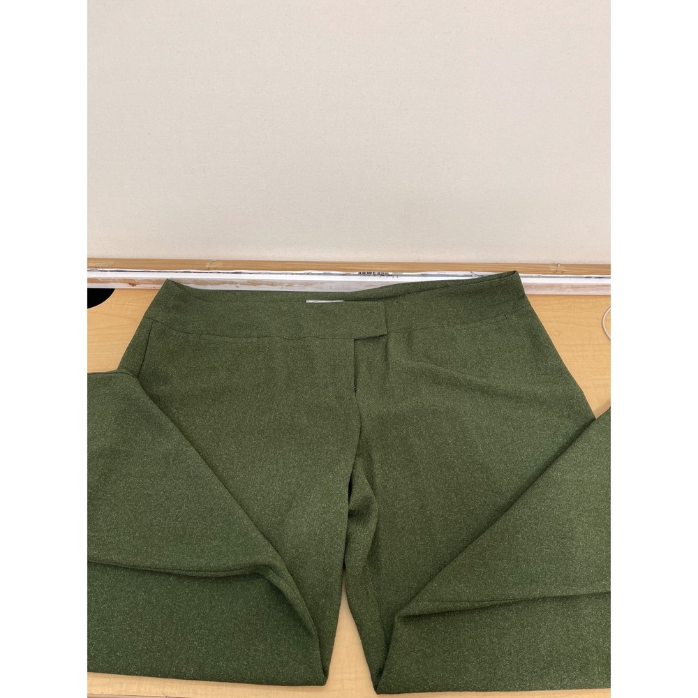 Soft by Avenue Olive Green Heathered Knit Dress Pants Plus Size 24